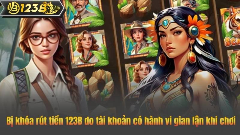 Bị khóa rút tiền 123B do tài khoản có hành vi gian lận khi chơi